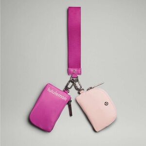 NWT Lululemon Dual Pouch Wristlet - Pow Pink Tone / Flush Pink